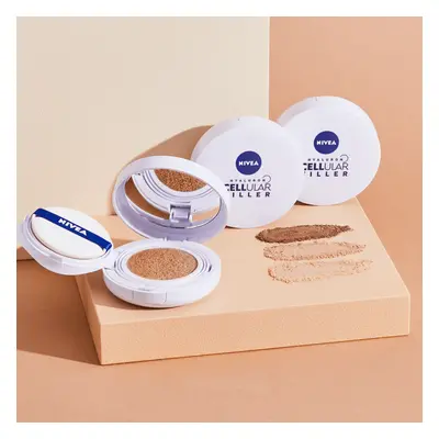 Nivea Esperto Finish Cellulare 3in1 Cura Krem-fondotinta in cuscino SPF15 03 Scuro, 15ml