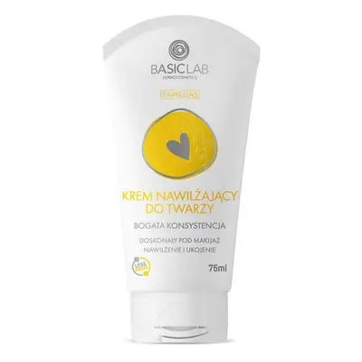 BasicLab Famillias, crema idratante per il viso, texture ricca, da 1 mese, 75 ml