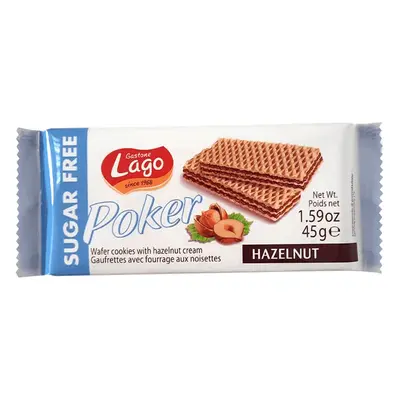 Wafer alla crema di nocciole senza zucchero, 45g, Lago