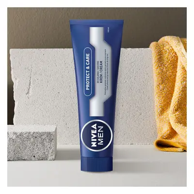 Nivea Men Protezione e Cura Crema da Barba 100 ml - Gel da Barba con Aloe Vera e Vitamina E per 