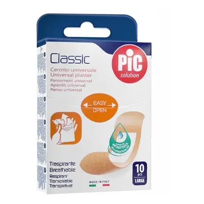 Pic Solution Classic, cerotto per medicazione, antibatterico, grande, 25 mm x 72 mm, 10 pezzi