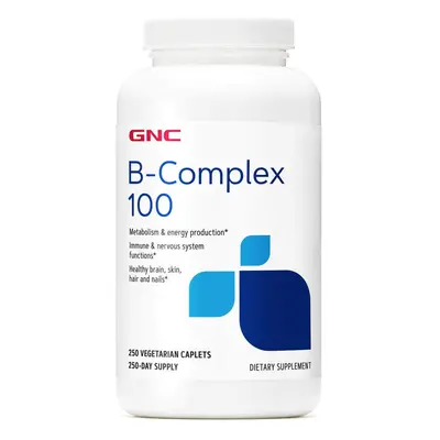 B-Complex 100, Complesso di vitamine B, 250 tb, GNC