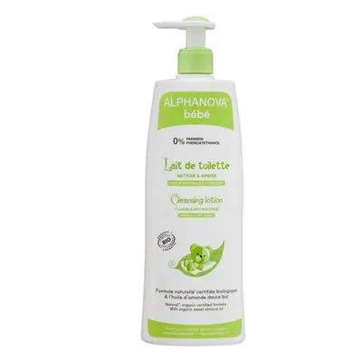 Alphanova Bebe, latte lavante biologico con olio per bambini, 500 ml