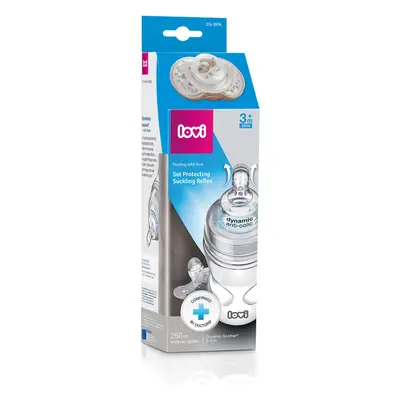 Set Lovi Medical+, biberon anticolica con tettarella dinamica, porridge, da 6 mesi, 250 ml + suc