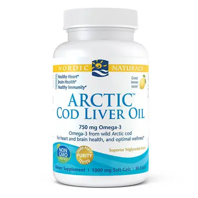 Nordic Naturals Olio di fegato di merluzzo artico, gusto limone, 90 capsule