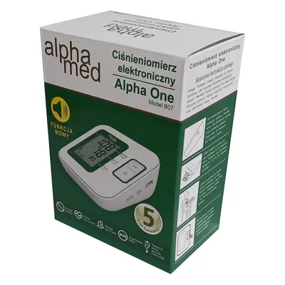 Alphamed Alpha One B07, misuratore elettronico di pressione del braccio superiore con bracciale 