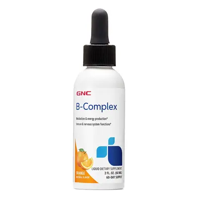 Gnc B-complex, Complesso di vitamine B liquido al gusto di arancia naturale, 60 Ml