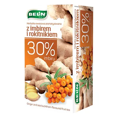 Belin Tè aromatizzato alla frutta con zenzero e olivello spinoso, 2 g x 20 bustine