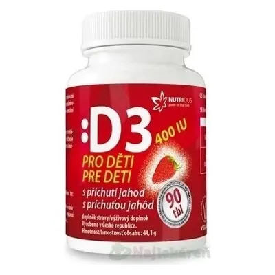 NUTRICIUS Vitamina D3 per bambini 400 UI 1×90 pz, vitamine