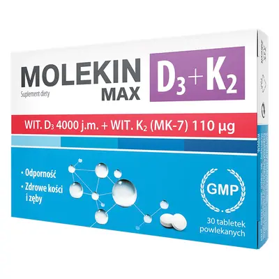 Massima Potenza di Molekiny D3 + K2, Integratore Alimentare, 30 compresse