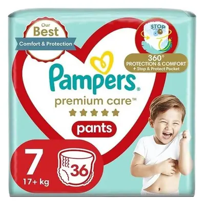 PAMPERS PREMIUM CARE DIAPER PANTS TAGLIA 7 17KG 36KS 1×36 pezzi, pantaloni per pannolini in tagl