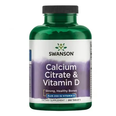 Swanson Calcio Citrato e Vitamina D, calcio con vitamina D3, 250 compresse