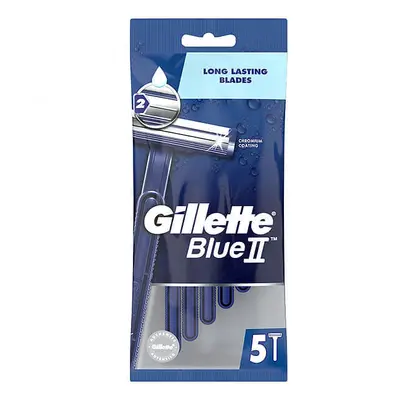 Gillette, Blue II Plus - Confezione di 5 Rasoi per la Rasatura