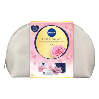 Set Nivea Rose Elegance, crema giorno, 50 ml + crema notte, 50 ml + trousse per il trucco