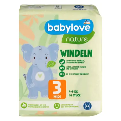 Babylove nature Pannolini ecologici n° 3, 36 pz