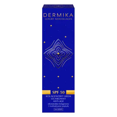 Dermika Luxury Neocollagen, crema da giorno anti-età protettiva al collagene, SPF 50, 50 ml