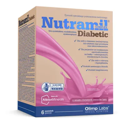 Olimp Nutramil Complex Diabetic, gusto frutta di bosco, 6 bustine