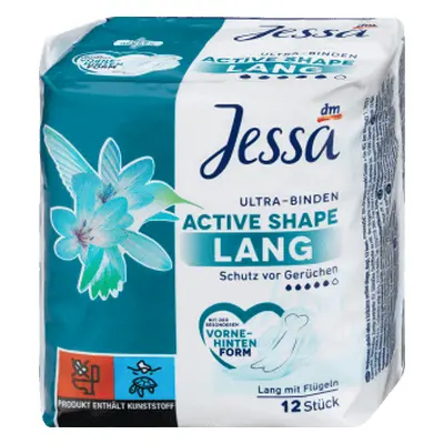 Jessa Absorbents forma attiva ultra lunga, 12 pz