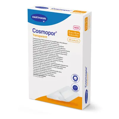 Cosmopor Transparent, medicazione in film trasparente con strato assorbente, sterile, 9 x 15 cm,