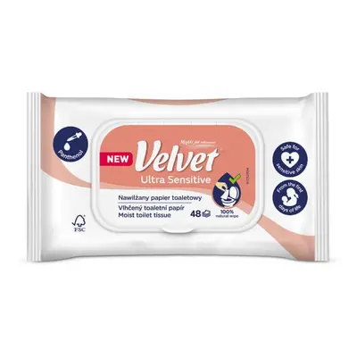 Velvet Ultra Sensitive, carta igienica umida, 48 pezzi