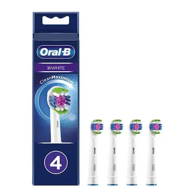 Oral-B 3D White, punte di ricambio per spazzolino elettrico Clean Maximiser, EB4 3DW, 4 pezzi