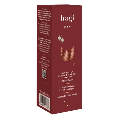 Hagi Men Whisky Barber, olio naturale per barba e baffi, 30ml