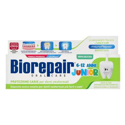 Biorepair Junior, dentifricio per bambini senza fluoro, menta morbida, 6-12 anni, 75 ml