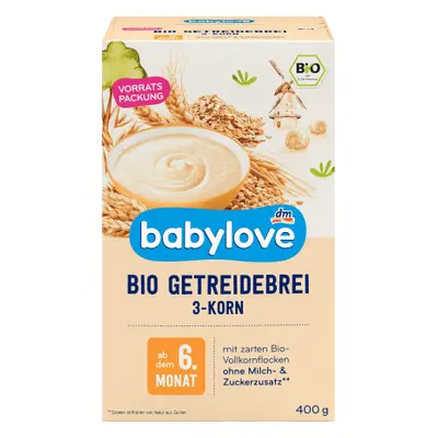 Babylove Porridge 3 cereali 6+, 400 g