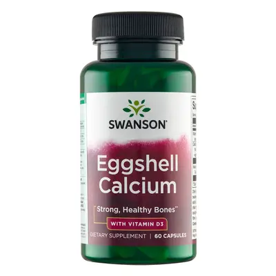 Swanson Eggshell Calcium con vitamina D3, calcio con vitamina D3, 60 capsule