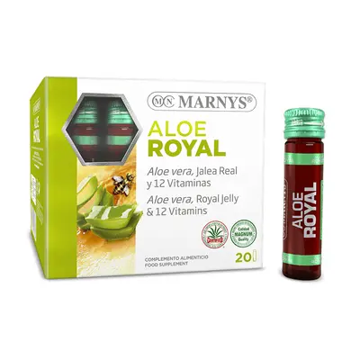 Aloe Royal con Pappa Reale + Aloe Vera + 12 Vitamine, 20 Fiale, Marnys