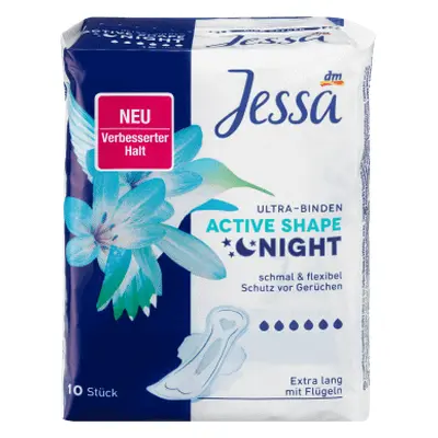 Jessa Absorbent forma attiva notturna, 10 pz