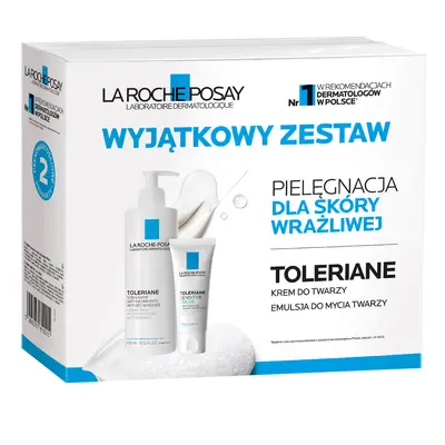 Set La Roche-Posay Toleriane, emulsione detergente delicata per la pelle sensibile del viso, 400