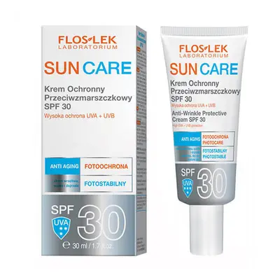 Flos-Lek Sun Care, crema protettiva antirughe, SPF 30, 30 ml