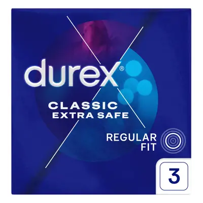 Durex Extra Safe, preservativi con più lubrificante, rinforzati, 3 pezzi