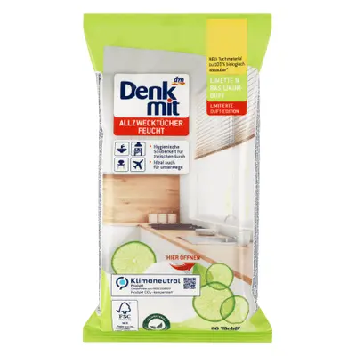 Denkmit Salviette umidificate lime e basilico, 50 pz