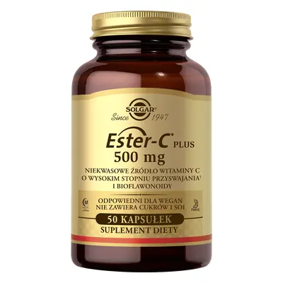 Vitamina C 500mg - Integratore con Ester C - 50 capsule - Supporto Immunitario - Solgar