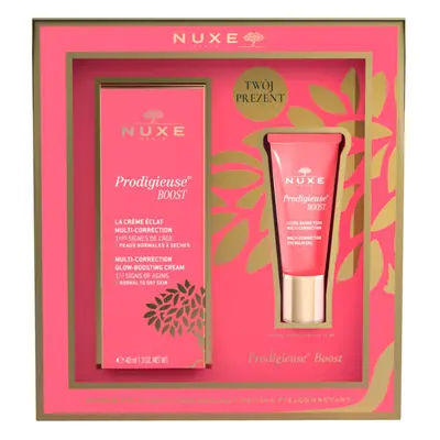 Nuxe Prodigieuse Boost Set, crema illuminante per pelli secche, 40 ml + balsamo occhi, 15 ml