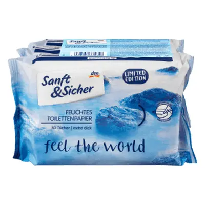 Carta igienica umidificata Sanft&Sicher Feel the World, 150 pz