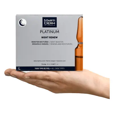 MartiDerm Platinum Night Renew, booster notturno anti-età, 2 ml x 10 fiale