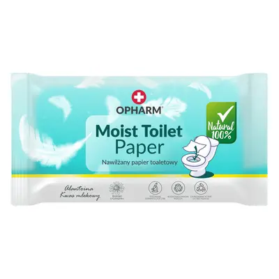 Opharm Moist Toilet Paper, carta igienica umidificata, 48 pezzi