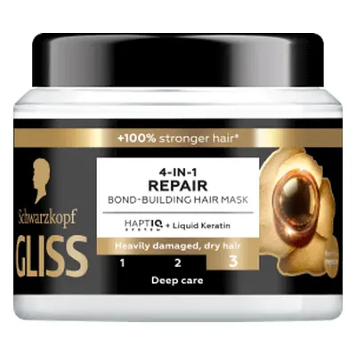 Schwarzkopf GLISS 4 in 1 Maschera riparatrice per capelli, 400 ml