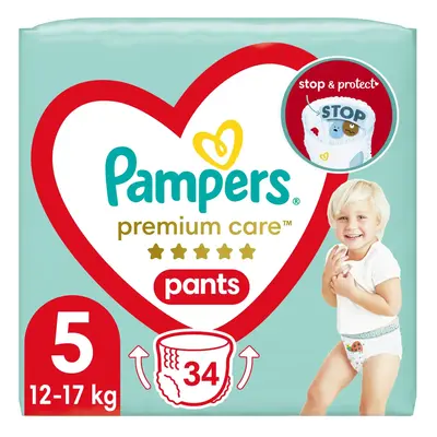 Pannolini mutandina Pampers Premium Care Pants, misura 5, 12-17 kg, 34 pezzi