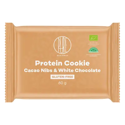 BrainMax Pure Protein Cookie, Fave di cacao & Cioccolato bianco, BIO, 60 g