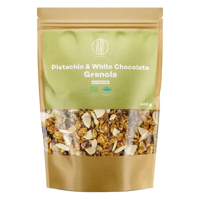 BrainMax Pure Pistachio & White Chocolate Granola, pistacchio e cioccolato bianco, BIO, 400 g