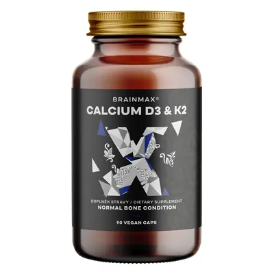 BrainMax Calcium D3 & K2, calcio con vitamina D3 e K2, 90 capsule vegetali