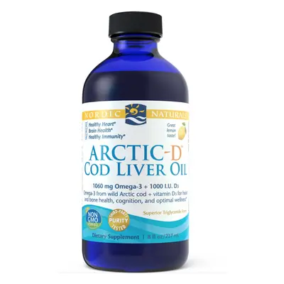 Nordic Naturals Arctic-D Olio di fegato di merluzzo (olio di fegato di merluzzo) - Limone, 237 m