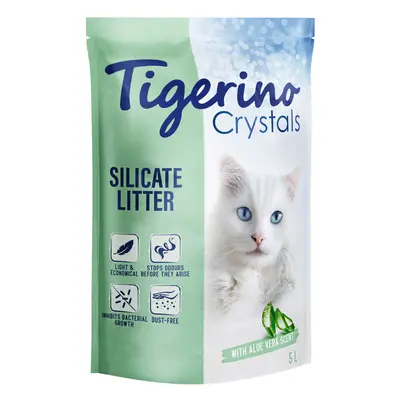 Multipack risparmio! 6 x 5 L Lettiere Tigerino Crystals - Aloe Vera 6 x 5 L (13,2 kg)