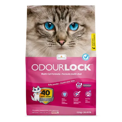 ODOURLOCK Lettiera per gatti in polvere, borotalco - Set %: 2 x 12 kg