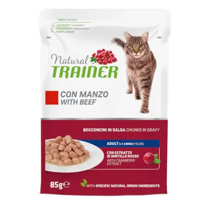 Natural Trainer Adult 12 x 85 g Alimento umido per gatti - con Manzo