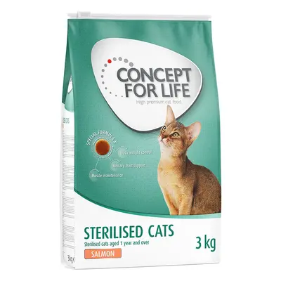 Multipack risparmio! 2 x Concept for Life Crocchette per gatti - 2 x 3 kg Sterilised Cats Salmon